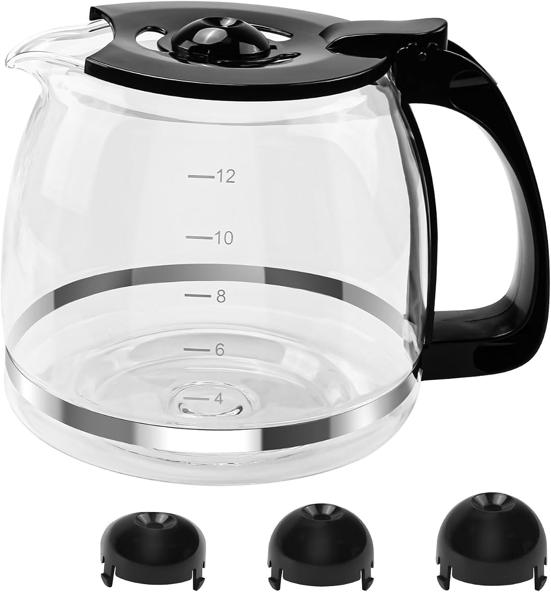 Coffee Machine Replacement for Hamilton Beach 12 Cup Glass Carafe | With Head Three Different Height 49902/04 Coffee Maker49915 49905 49317 49467 49611 49934 46290 46299 46293 43874 49630 49615