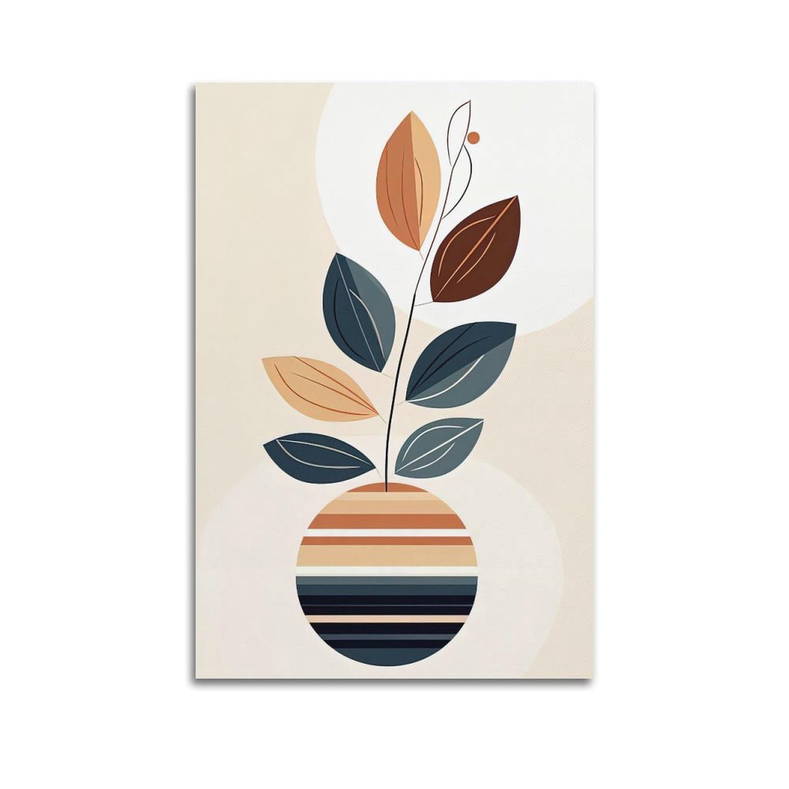 DLJGDS Plant Poster Illustration Leaves Decorative Painting Canvas Wall Posters And Modern Family Bedroom Decor 20x30inch(50x75cm)