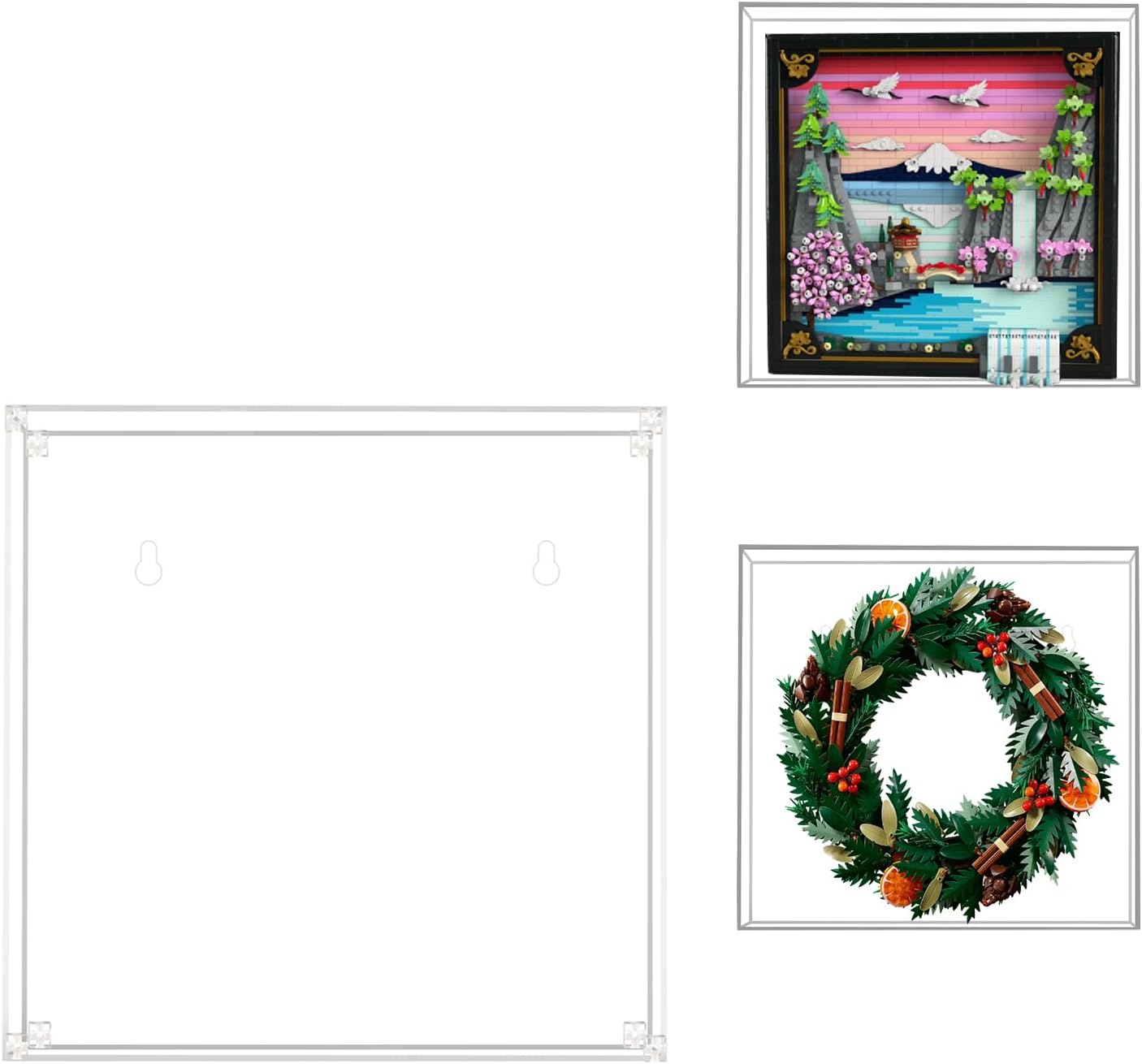 Acrylic Display Case for Lego 31218 Japanese Cherry Blossom Landscape 10340 Wreath Can Be Installed on The Wall Photo Frame 15.75Lx4.33Wx15.75H inch(40x11x40 cm)(NOT Included The Model)