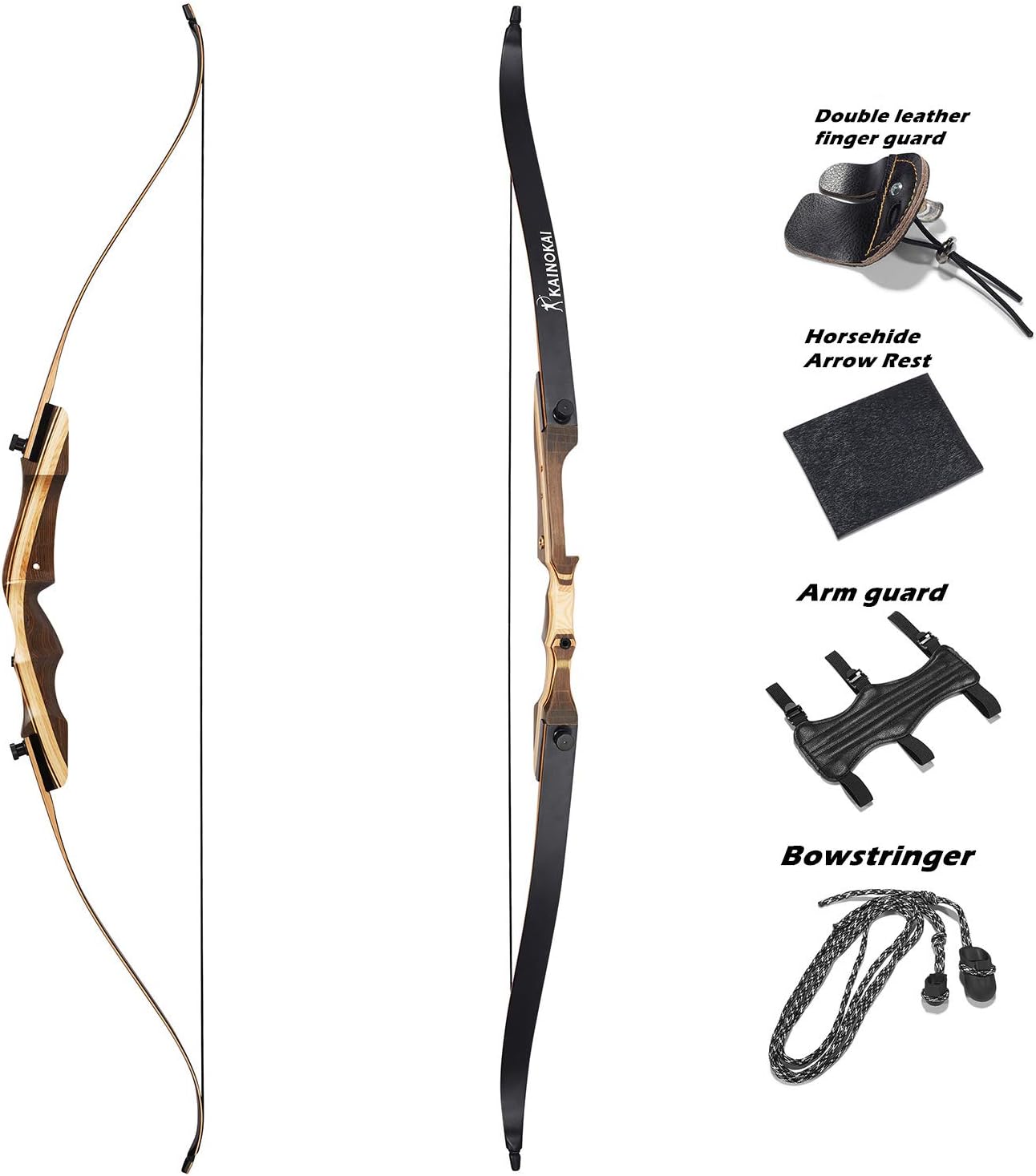 62" Takedown Recurve Bow,Right & Left Hand,Hunting Recurve Archery Bow for Teens and Adults,15-60 lbs