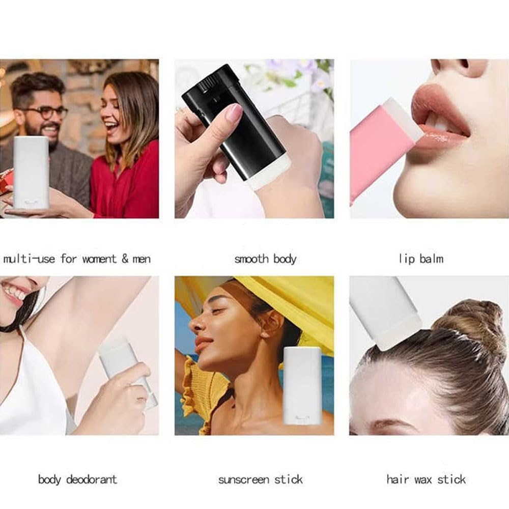 Leere Kunststoff-Lippenstift-Röhren, nachfüllbar, oval, Lippenbalsam, Reiseflaschen für solides Parfüm, Deodorant, tragbar, nachfüllbar, Lippenstift, Make-up-Behälter, 50 Stück (Teegrün)