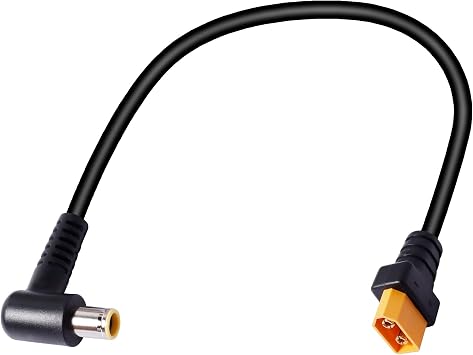GINTOOYUN DC 8mm to XT60 Power Cable,90 Degrees Right Angle DC7909Male to XT-60 Male Adapter Cord for Portable Power Stations,Solar generators,Solar Panels 0.3m