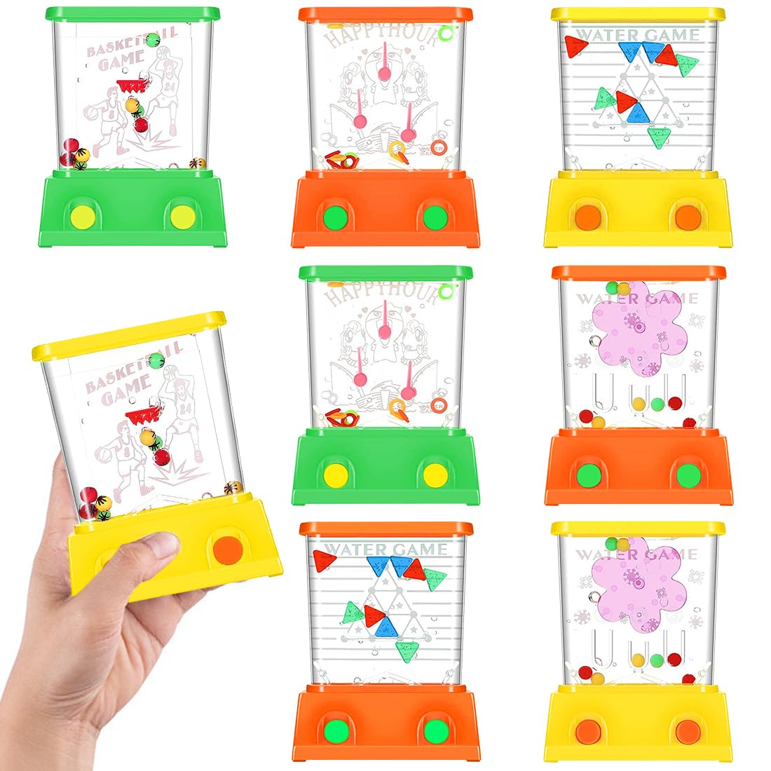 JSMTKJ Mini Jeu Anneaux de Lancement, 6 Pièces Arcade De Poche Jouet pour Enfants Jeu D'Eau