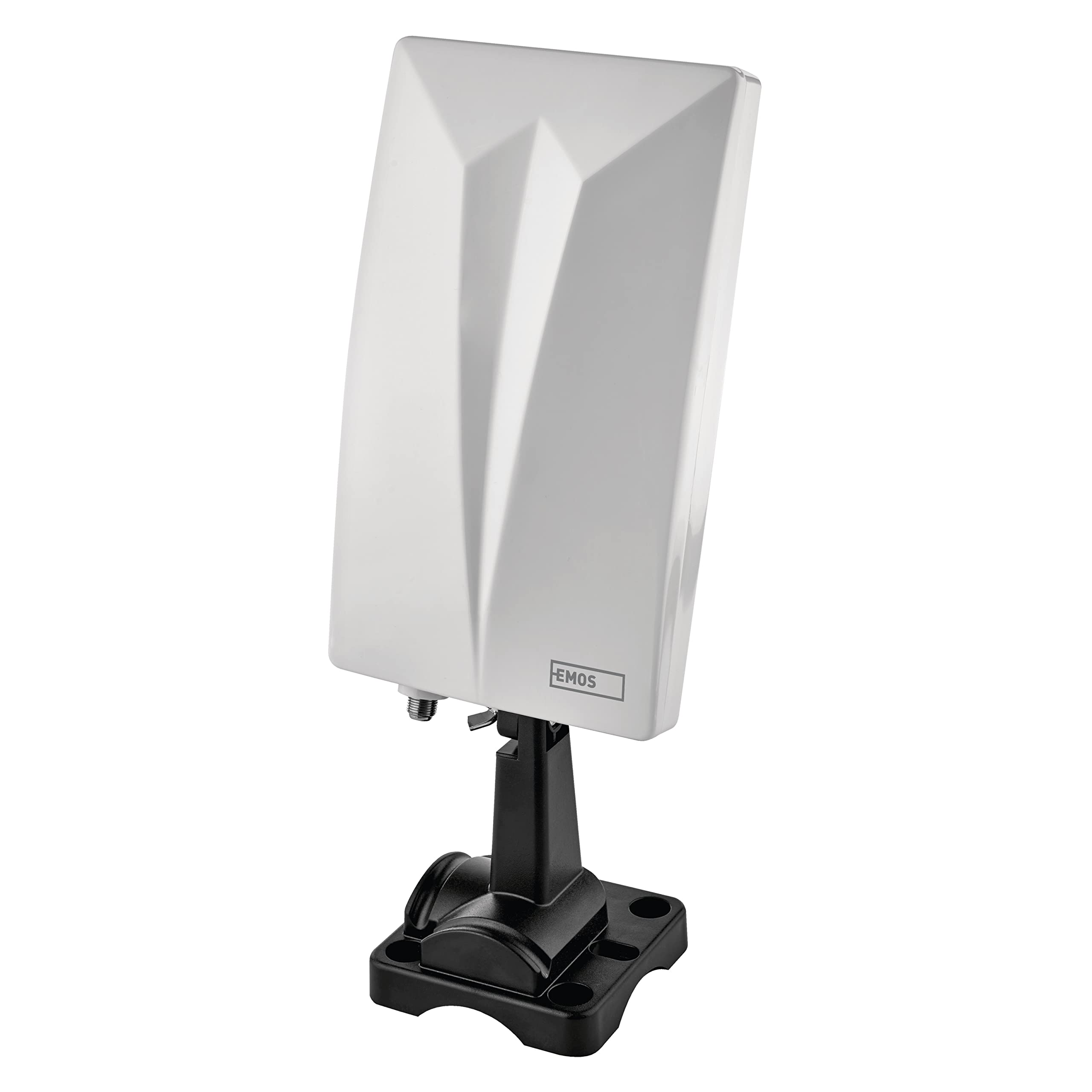 EMOS - antenna indoor/outdoor VILLAGE, active antenna for remote reception (0-80km) from DVB-T2, DAB, FM, Full HD, with integrated LTE blocking filter, 4G, 5G filter and amplifier