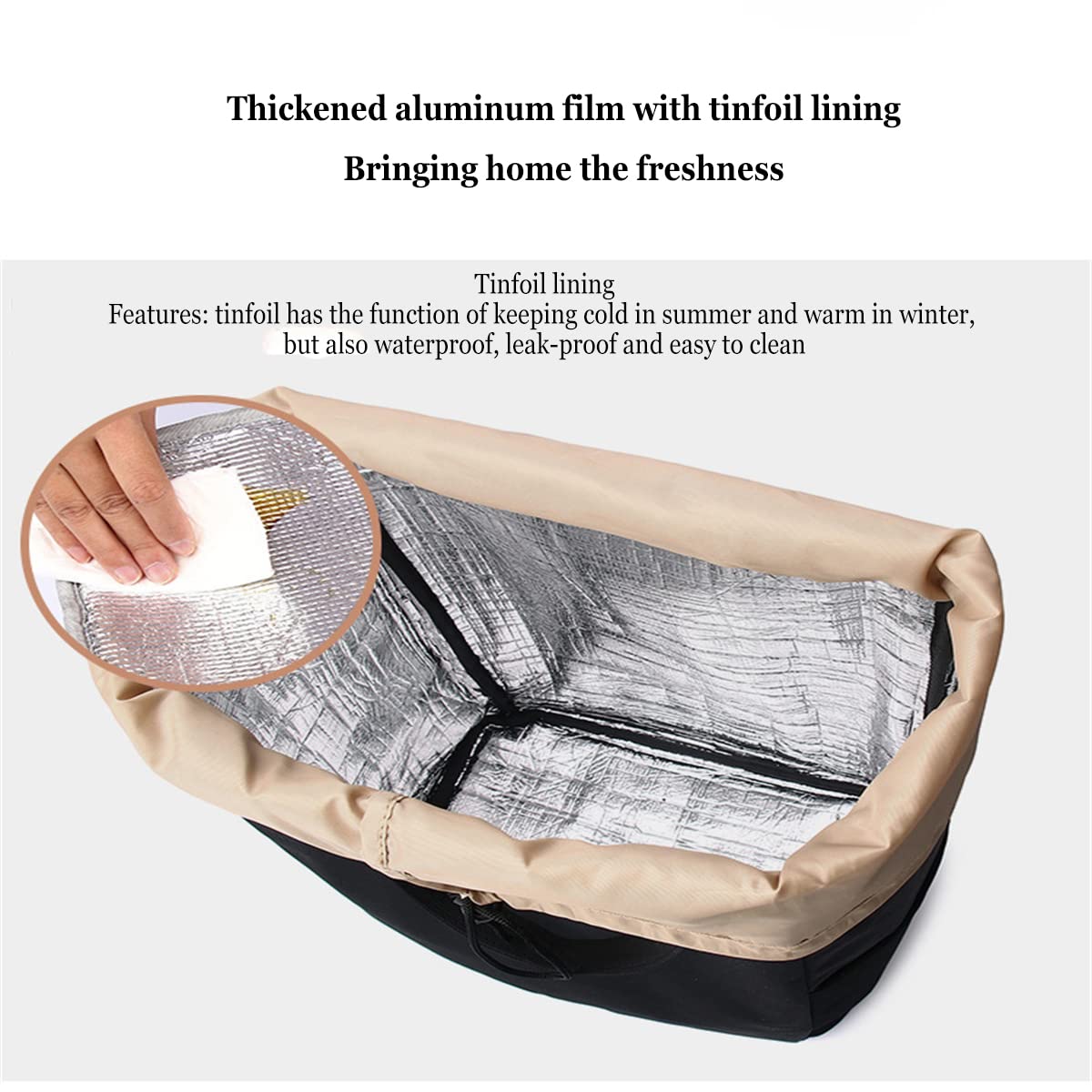Carrello pieghevole per salire le scale con borsa termica isolata, carrello della spesa in alluminio resistente con borsa per la spesa e uso esterno