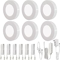 Vista 1 de Kit de luces LED de disco con cable, luces regulables debajo del gabinete, carcasa de aluminio con interruptor táctil, paquete de 6 unidades de 18 W