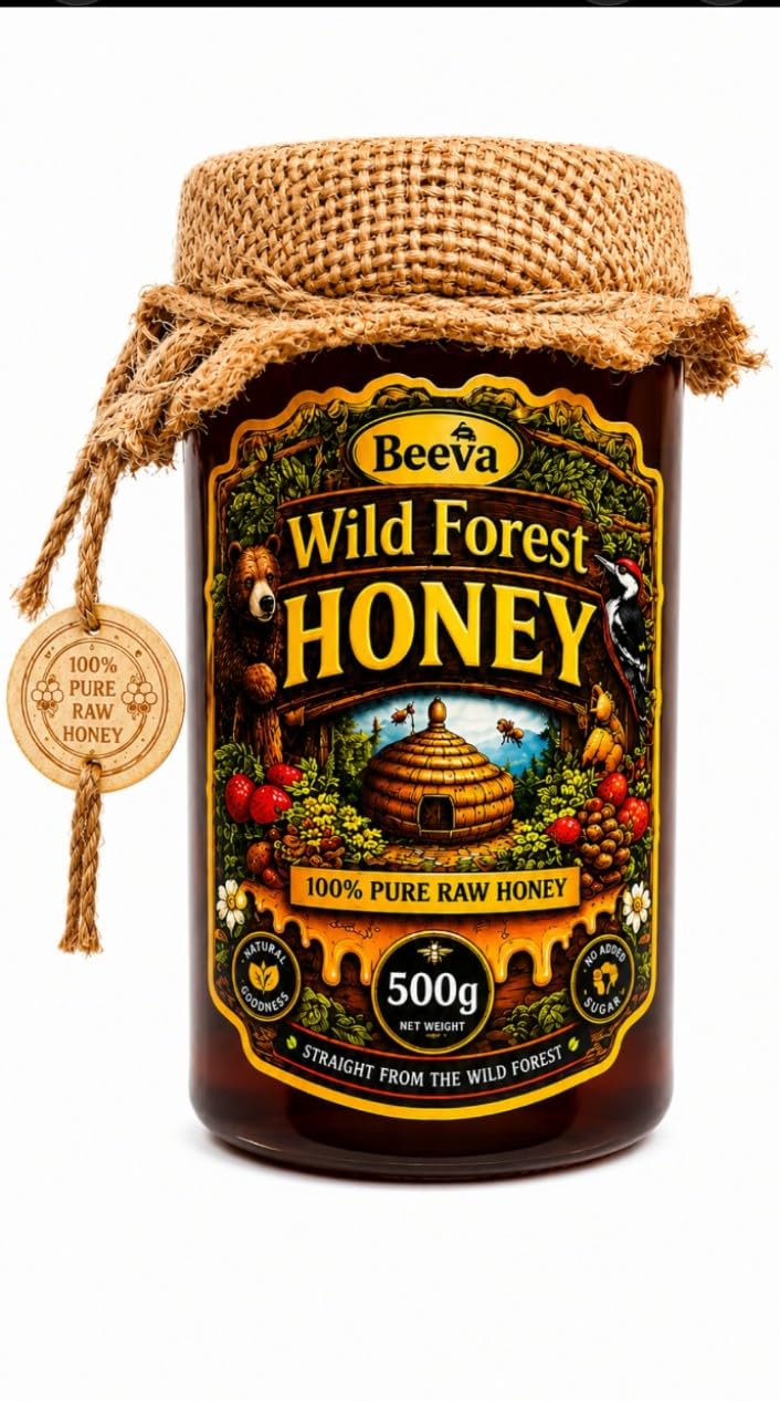 BEEVA Wild Forest Honey 500g | 100% Pure Raw Honey | Natural Unprocessed Honey | Rich Aroma & Taste | No Added Sugar or Preservatives-image-27