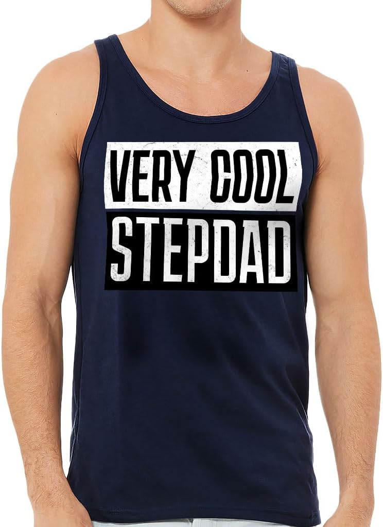 Very Cool Stepdad Tank - Word Art Workout Tank - Minimalist Jersey Tank