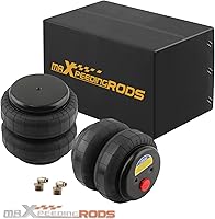 Vista 9 de maXpeedingrods 2PCS Universal Air Suspension Spring Double Bellow Standard 2500 lbs 1/2 "npt Single Port Reemplazo Air Helper Bolsas para Camiones