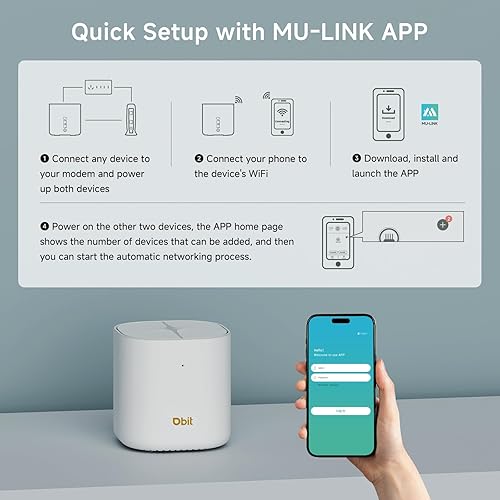 Miniatura 8 de DBIT AX1800 WiFi 6 Sistema Wi-Fi de malla para todo el hogar, cobertura de doble banda de hasta 4,000 pies cuadrados y 150 dispositivos, reemplaza