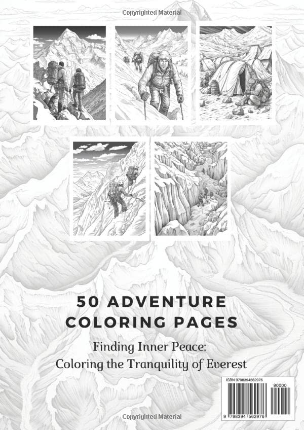 Vista 2 de Scaling The Summit Everest A Coloring Adventure on Mount Everest (Coloring Book for Adult)