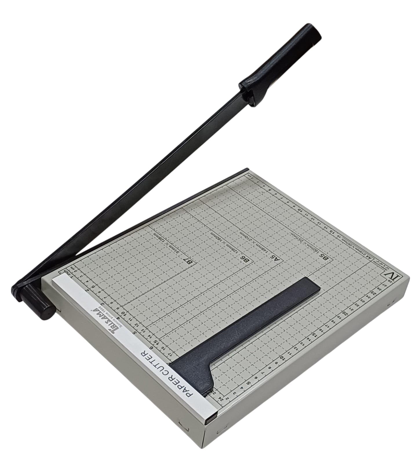 TRISAMA TRISAMA Paper Cutter ome and Craft (A4, B5, A5, B6, B7) (12.5 x 9.8 x 1.2 inch-Blue) Plastic Grip Guillotine Paper Cutter (Set of 1, White) 1
