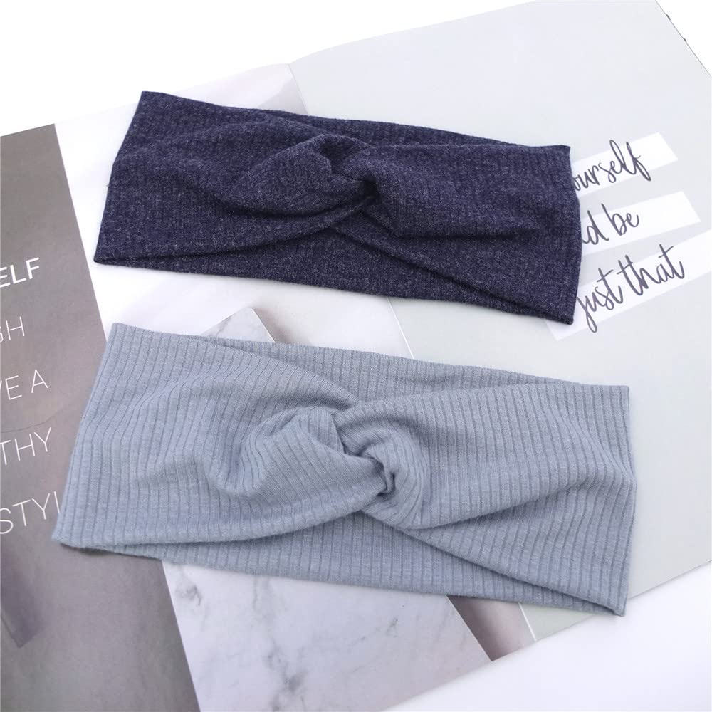 8pcs Baby Headband Soft Stretchy Hairband Hair Bow Elastic for Toddler Baby Girls Newborn Infant Kids Turban Headbands (Cross Headband Taupe) - Image 3