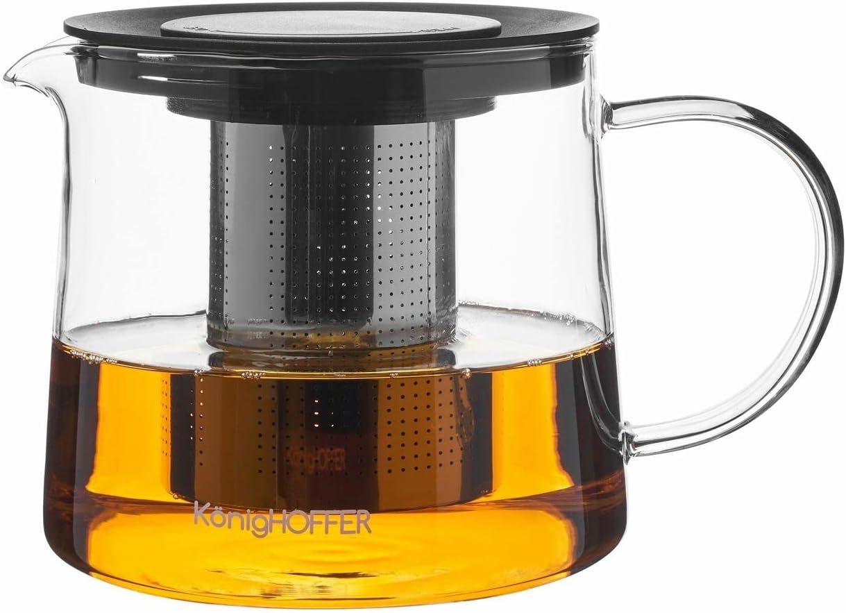 KonigHOFFER Tea Pot Infusers for Loose Tea 1.5 L Glass Teapot Stovetop