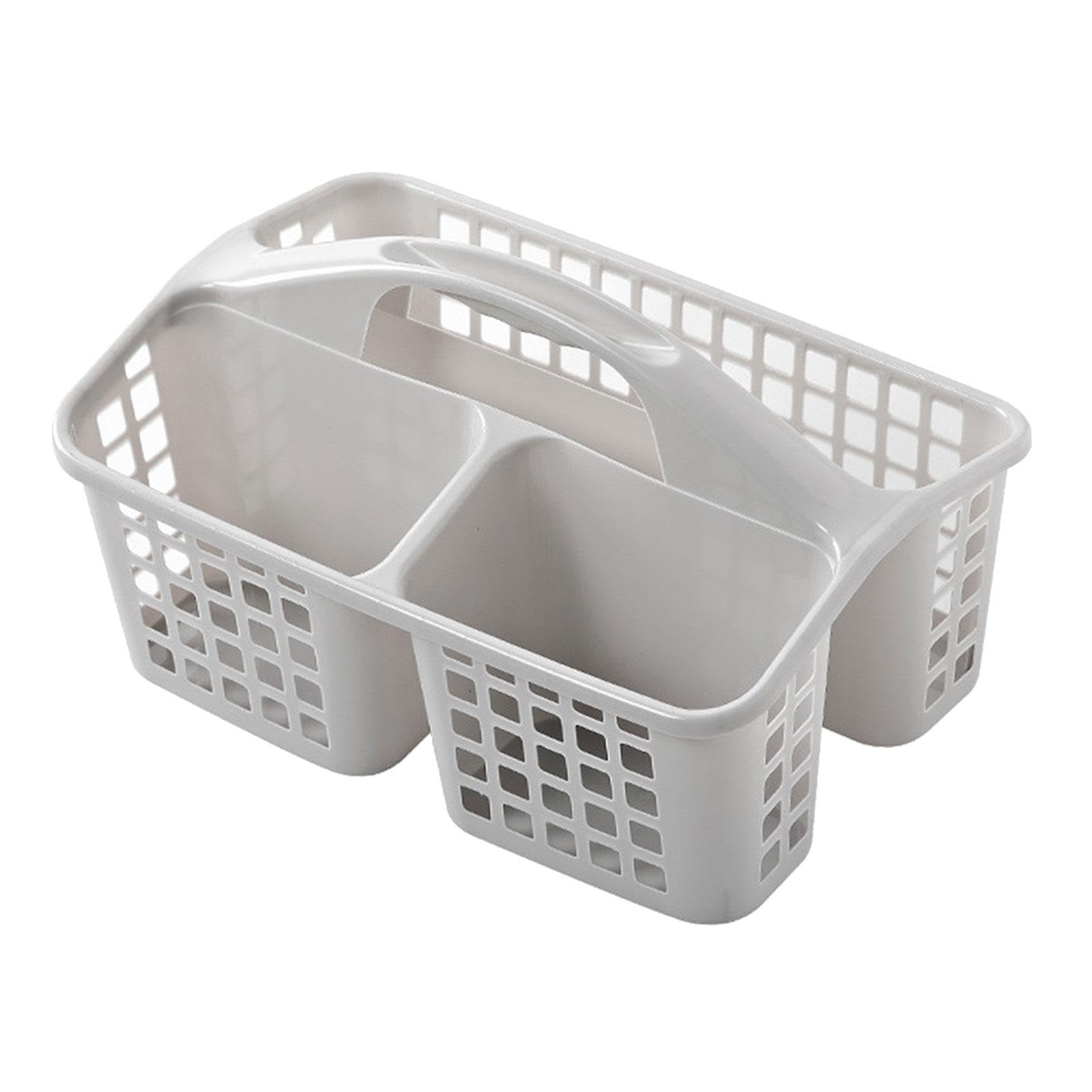 ATORSEĀ® Portable Shower Caddy Basket Cleaning Supplies Bucket 3 Divided Compartments Grey