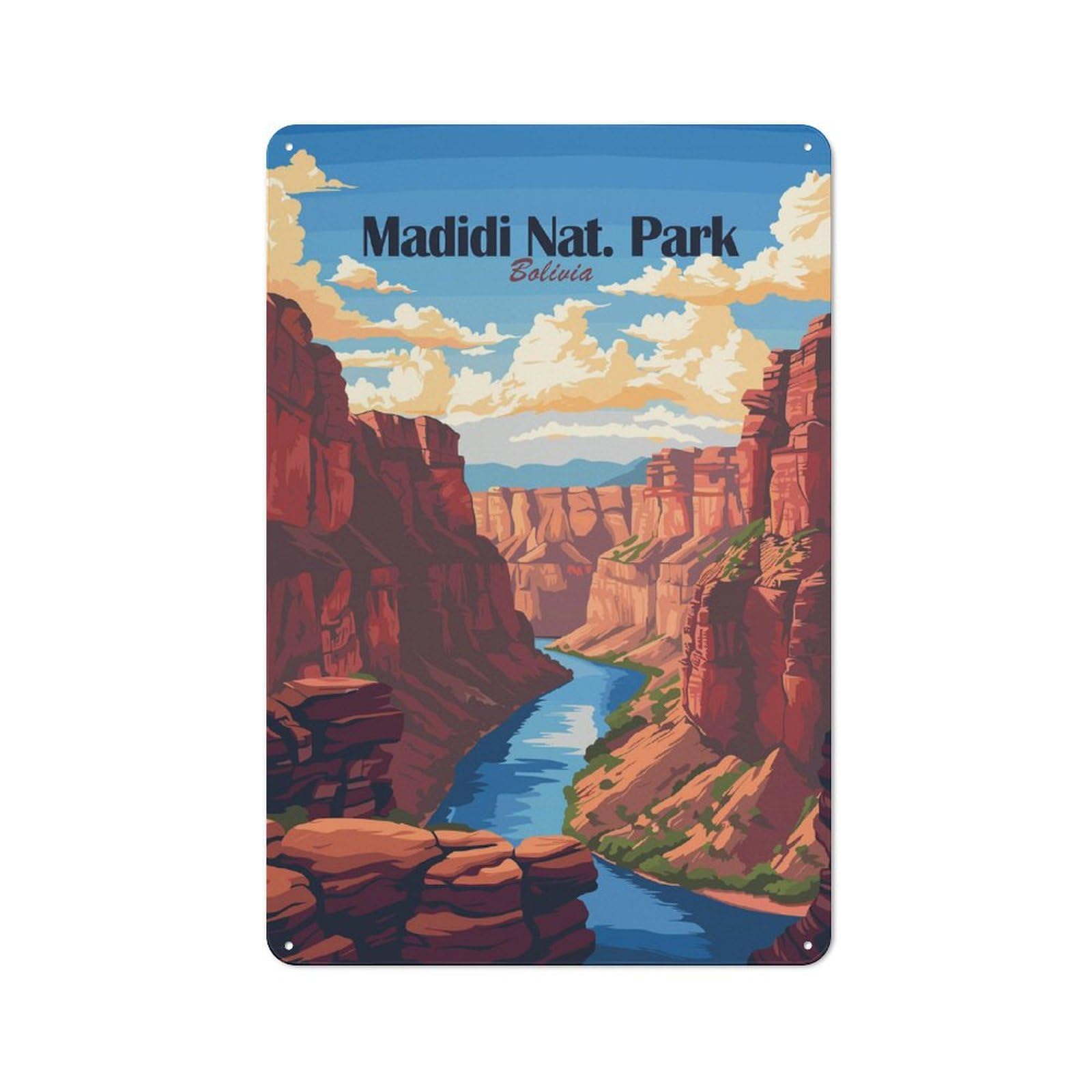 Junmoney Style-17 Madidi National Park, Bolivia Rustic Metal Sign 30X20cm For Pub Or Café, For Collectors Of Rustic Metal Wall Decor