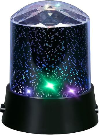 Grundig Star Projector Night Light - Starry Sky LED Projector for Kids Room and Bedroom - Color Changing Light and White Light - with USB-C Cable - Battery Operated