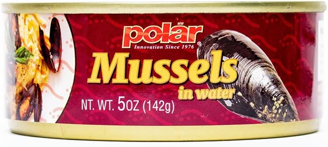 MW Polar Boiled mussels in Water, 5 Ounce (Pack of 24)