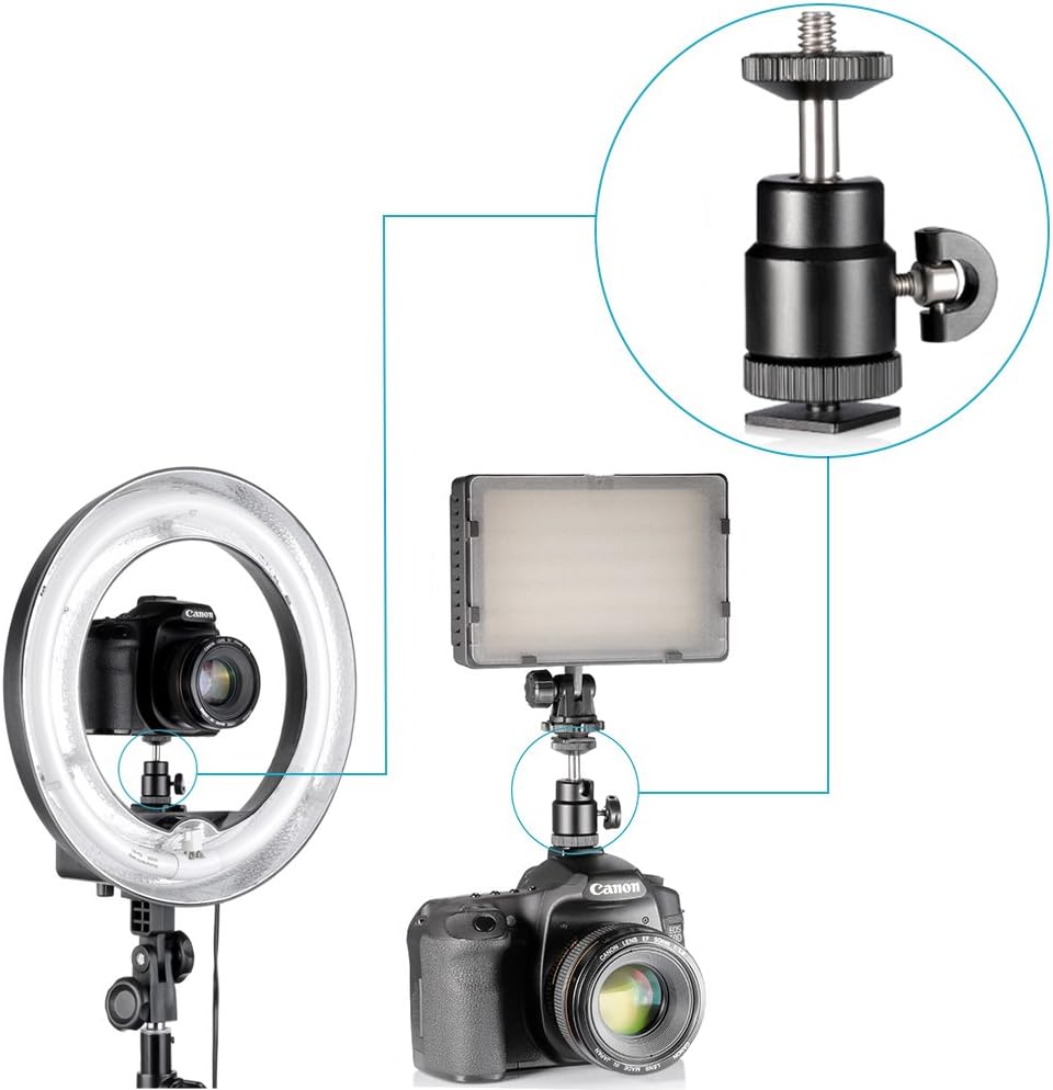 Neewer 14 inches Undimmable Fluorescent Ring Light Kit: 400W 5500K Ring Light, 75 inches Light Stand, and Hot Shoe Adapter for Makeup, Youtube Video