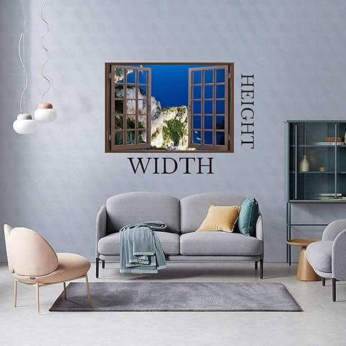 Miniatura 2 de Mountain Peak Scenery Pegatinas para Pared de Cuarto, póster de ventana marrón que se adhiere a la pared de la sala de estar (ancho) 47.3 x (alto)