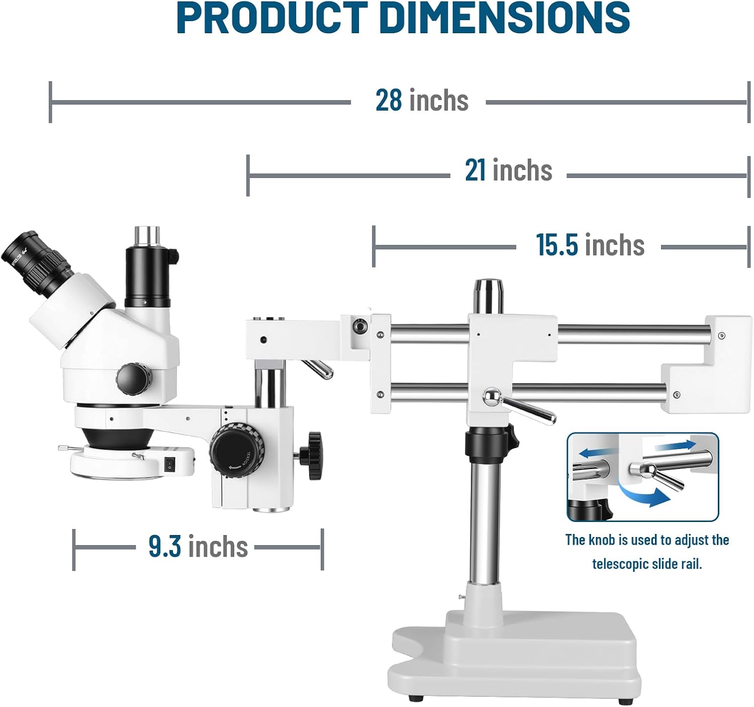 Trinocular Stereo Zoom Microscope，3.5X-90X Magnification.