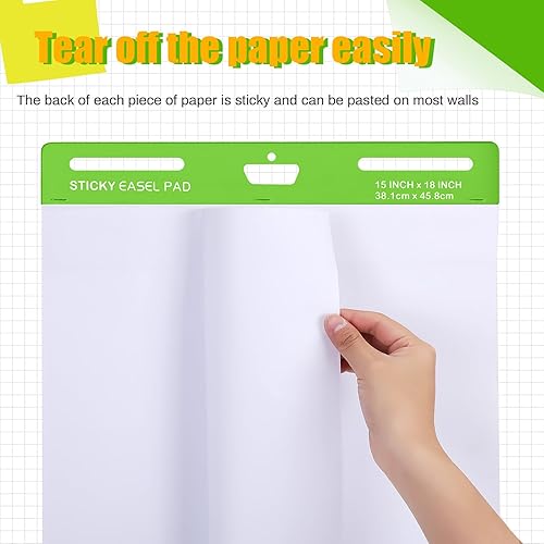 Miniatura 3 de ReliThick 20 almohadillas de caballete adhesivo de alta calidad, 15 x 18 pulgadas, 30 hojas de color blanco, papel de tabla de anclaje para