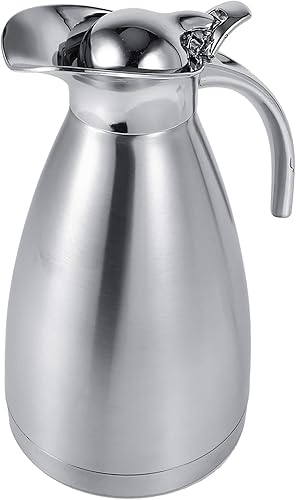 Miniatura 2 de Botella térmica de acero inoxidable con aislamiento térmico de doble pared al vacío, botella de agua caliente plateada de 1.5 L para cocina del