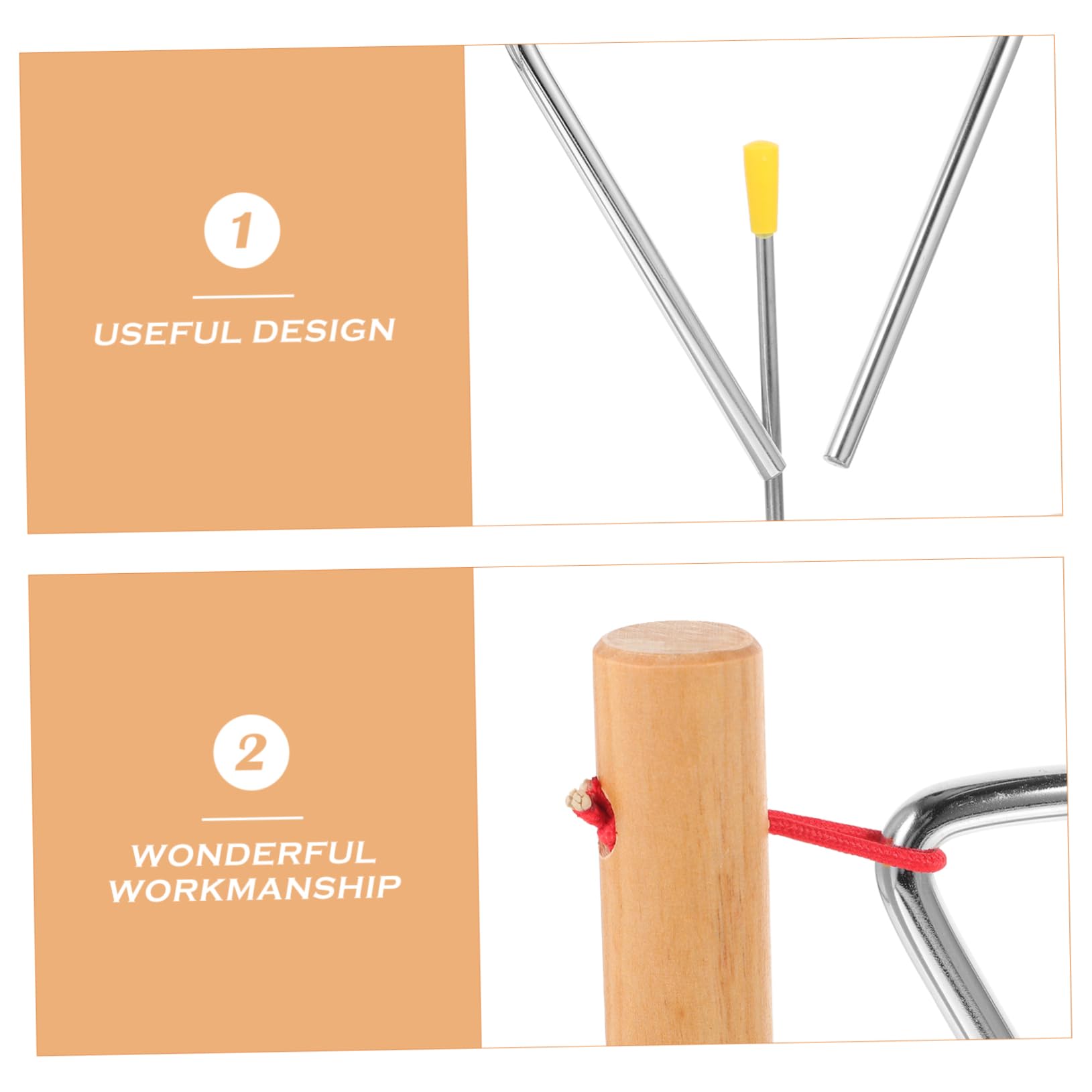 HANABASS Triangle Bell Musical Instrument Set Boys and Girls Educational Percussion