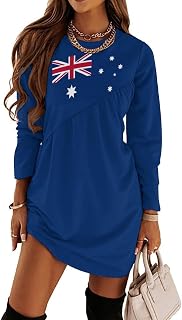 Womens Dress British Flag Sleeveless Long Sleeve Casual Dresses