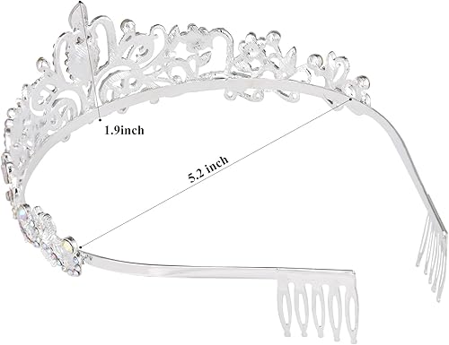 Miniatura 8 de Tiaras de princesa de cristal brillante para mujeres y niñas, diadema de reina de moda para boda, cumpleaños, novia, graduación, fiesta, disfraz de