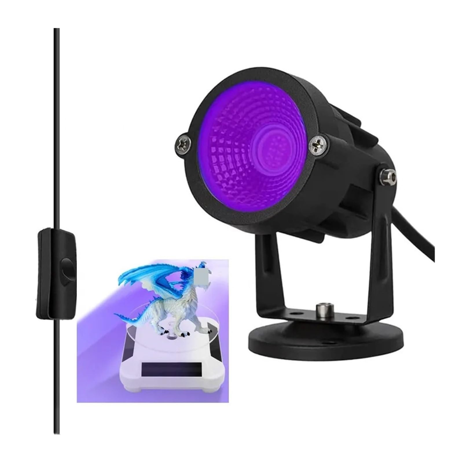 Lampada polimerizzante per resina UV, Lampada polimerizzante for resina UV for stampante 3D for stampante 3D LCD SLA DLP Solidificare resina fotosensibile 405nm Custodia for polimerizzazione in resina