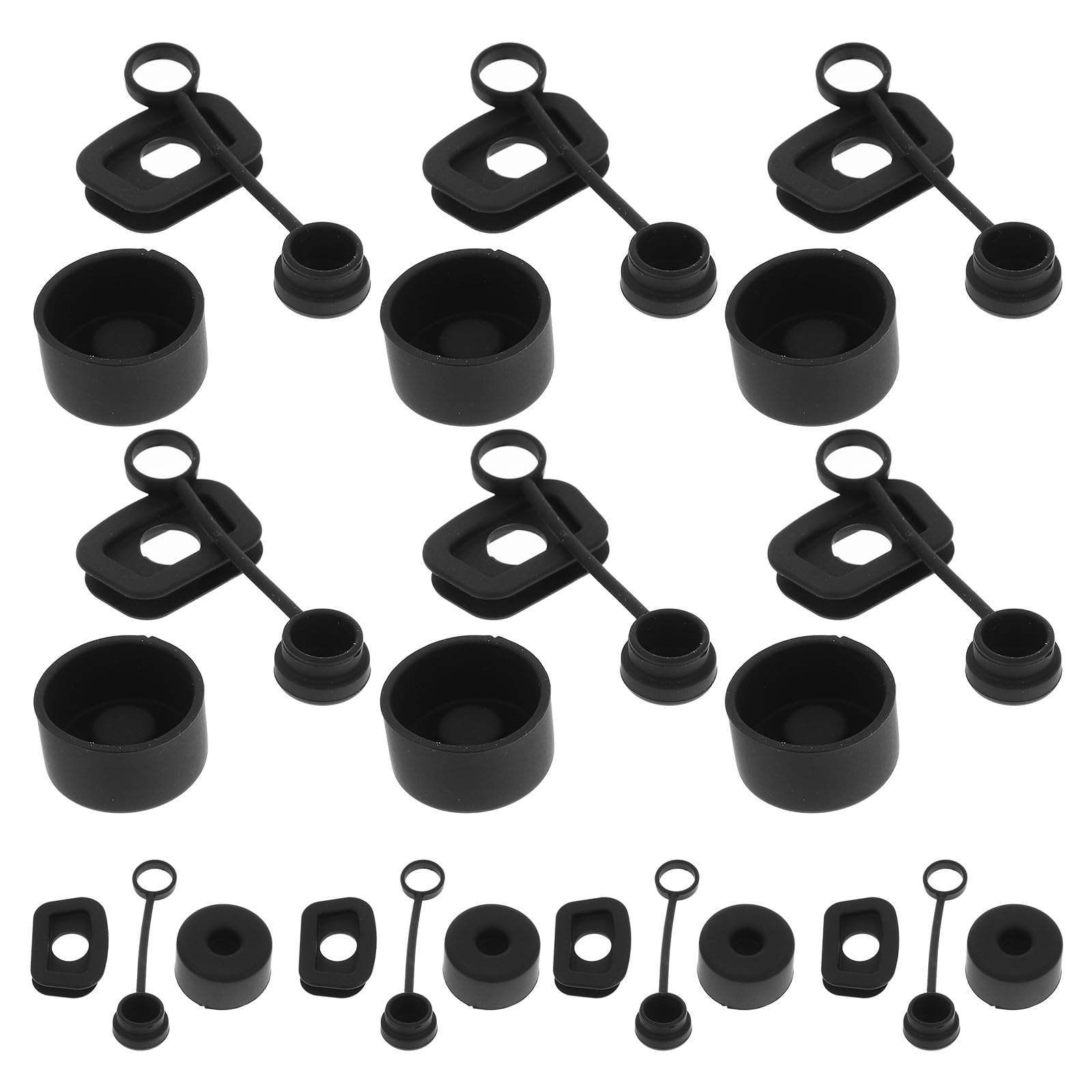 30pcs Silicone Straw Covers Caps Set Reusable Leakproof Straw Tips Stoppers for Travel Drink Cups Black Non-Spill Silicone Plugs Compatible with Stanley Tumbler