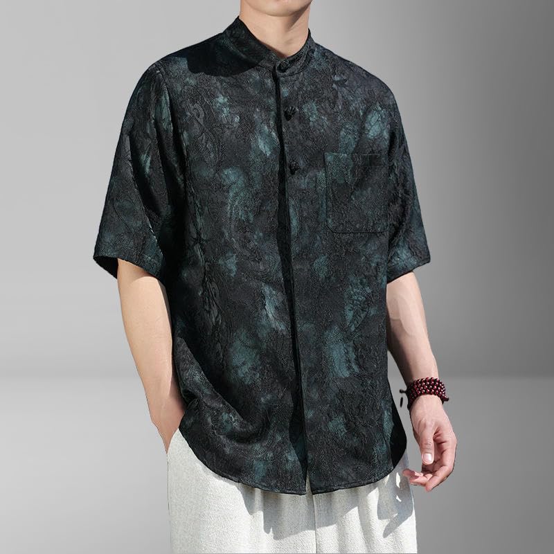 Chemise style chinois pour homme idéale pour les terrasses