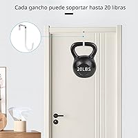 Vista 4 de FYY Ganchos para colgar sobre la puerta, paquete de 4 ganchos con goma para evitar arañazos, organizador resistente para sala de estar, baño