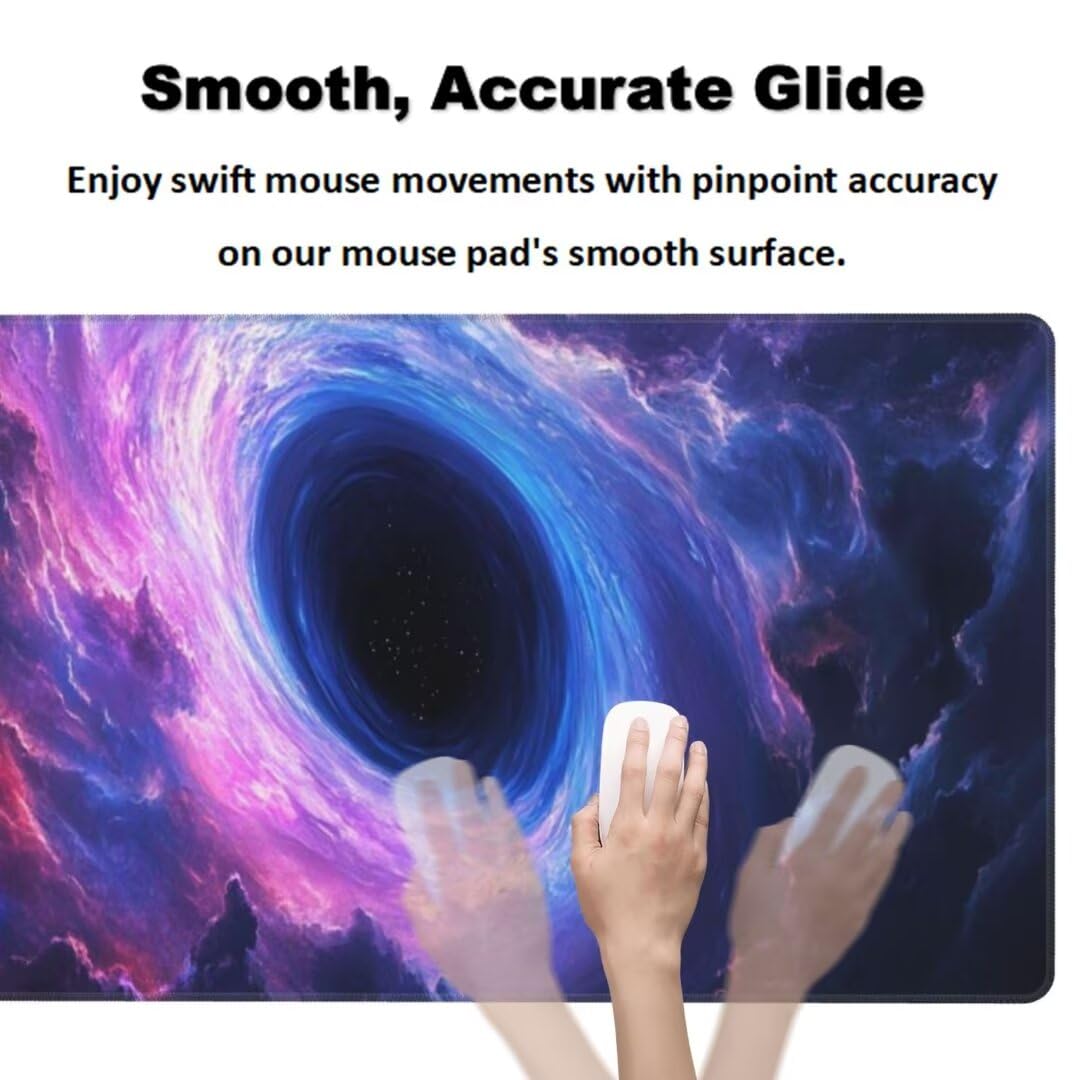 Kosmisch Mauspad 1600 x 800mm, Mousepad XXL Schreibtischunterlage Dunkel Mouse Pad, Wasserdicht und Rutschfest Gaming Mauspad, Verbessert Präzision, Gaming-Mauspads für Pc und Gaming Zubehör qw625