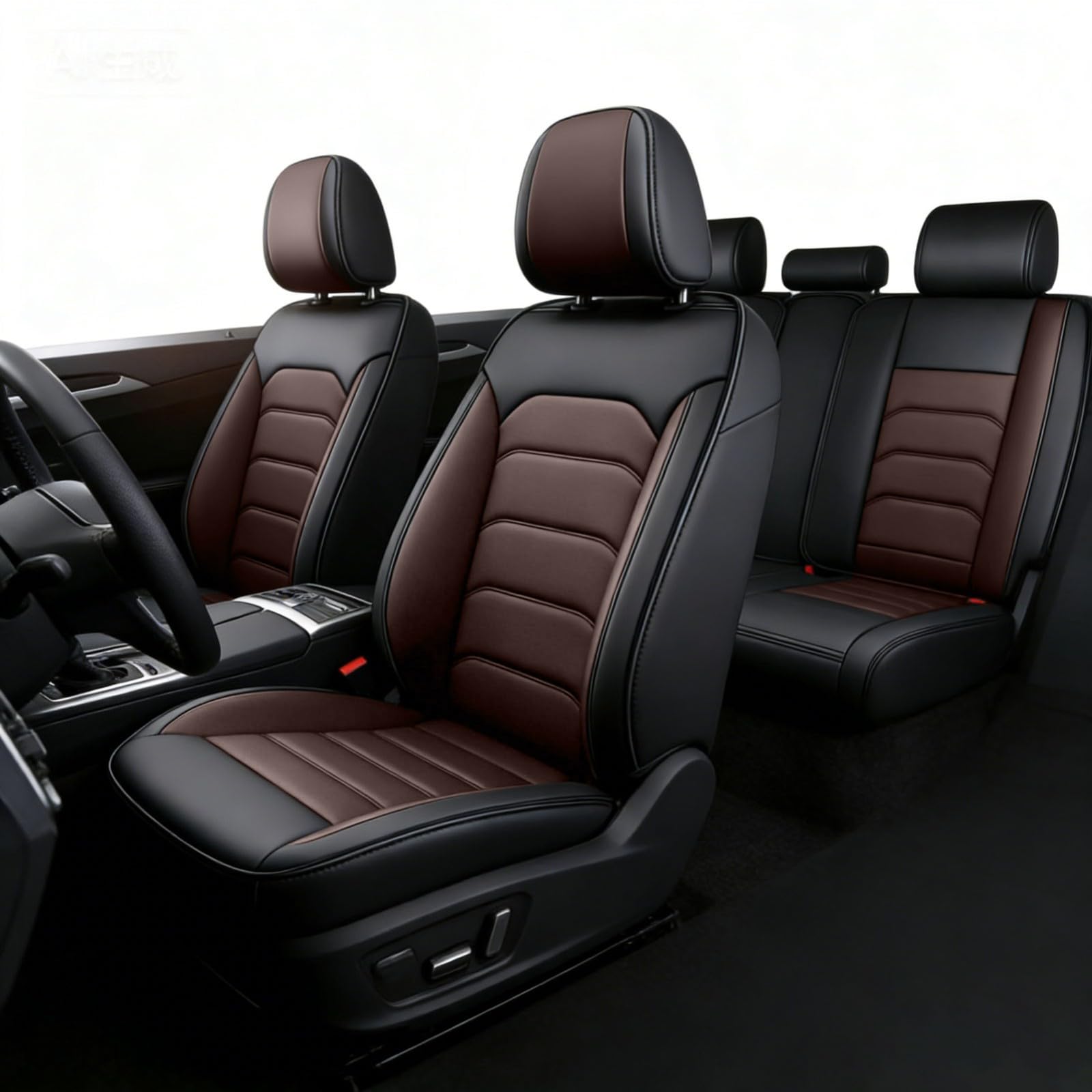 Auto Sitzbezüge Leder Autositzbezüge Allwetter Wasserdicht Atmungsaktiv Vorne und Hinten Schonbezüge für Autositze mit Airbag-Kompatibel【Für Honda CR-V,Braun】