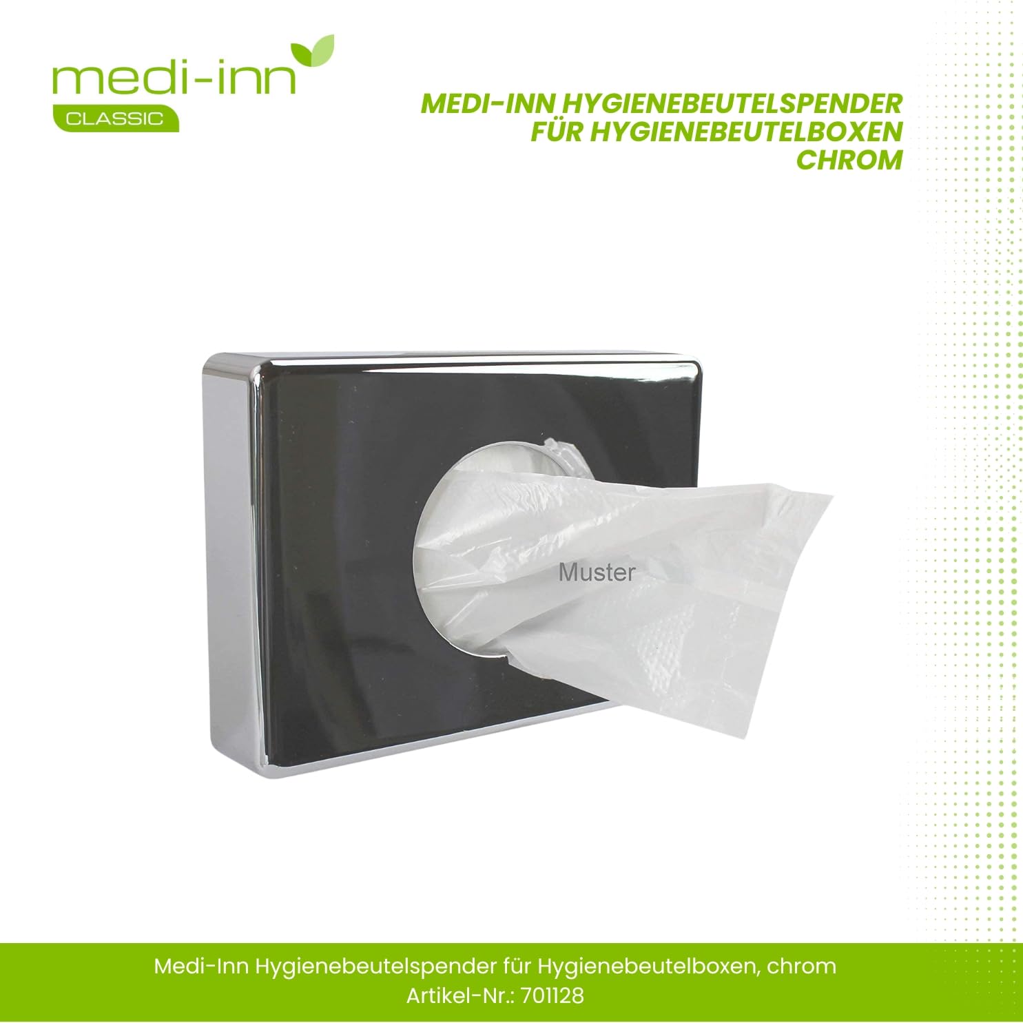 Hygienebeutelbox Soporte 24 Piezas de Medi Inn Hygienebeutelhalter - cromo