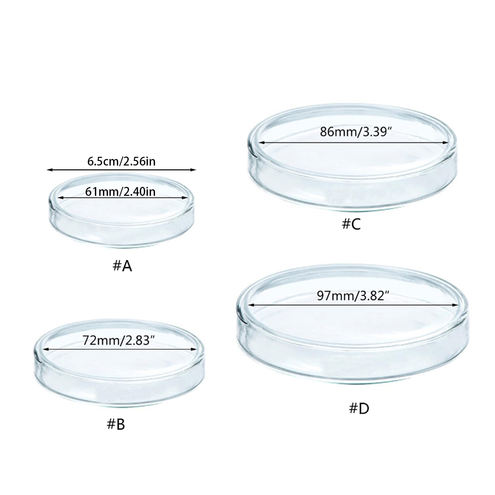 Piatti di vetro di grado del laboratorio per le cellule di coltura Bioresearch Piatti sterili Biologia Lab Equipment 10PCS