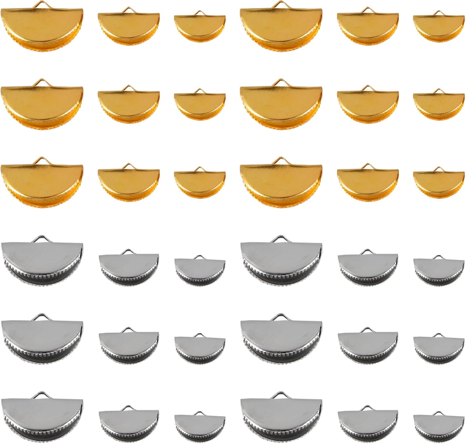 300pcs Half Round Crimp Ends for Jewelry Making Lightweight Cord Ends for Necklaces Bracelets and Anklets Includes and Versatile Jewelry Findings