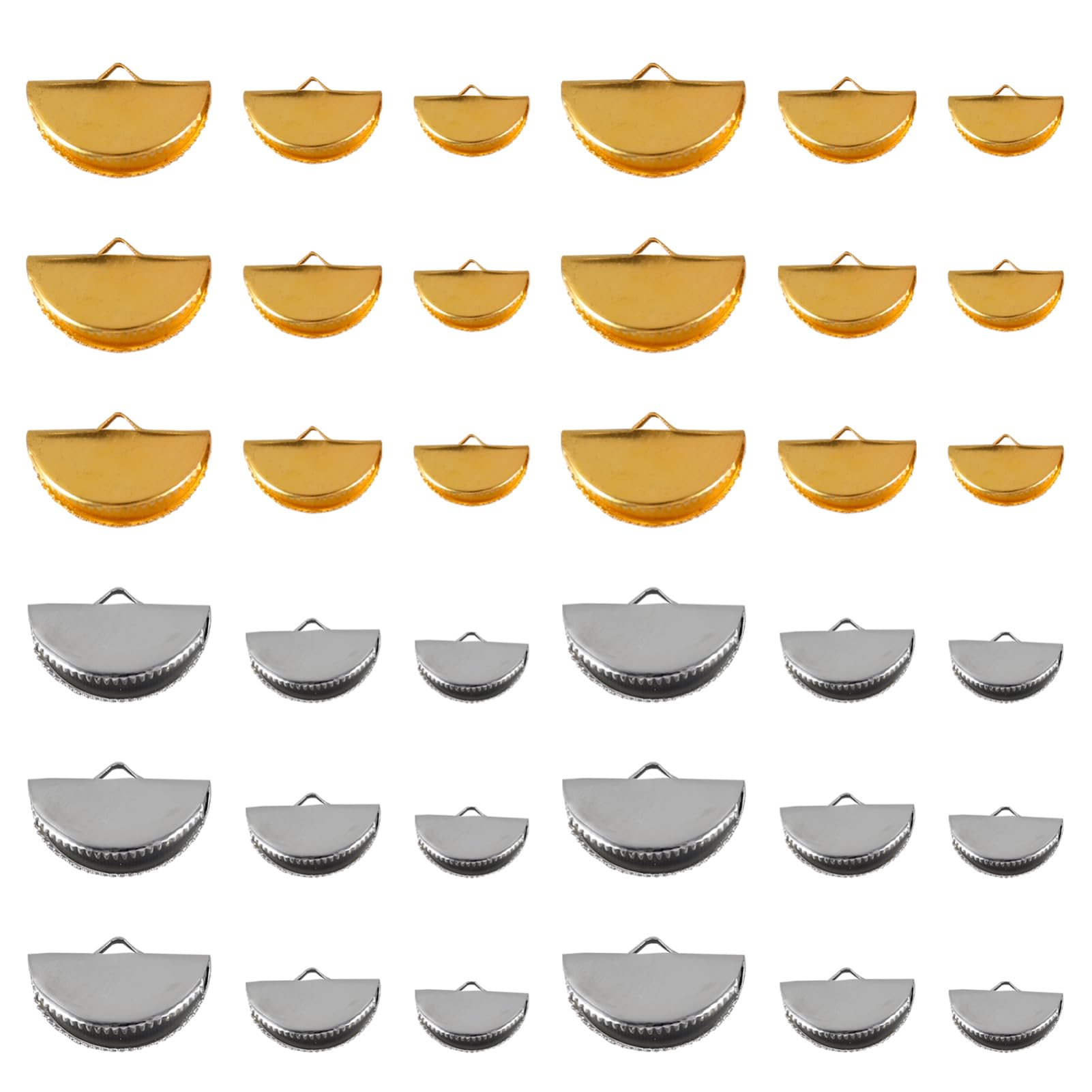 IWOWHERO End Caps for Jewelry Making 300pcs Crimping Beads Fan Shape Fastener Clasps