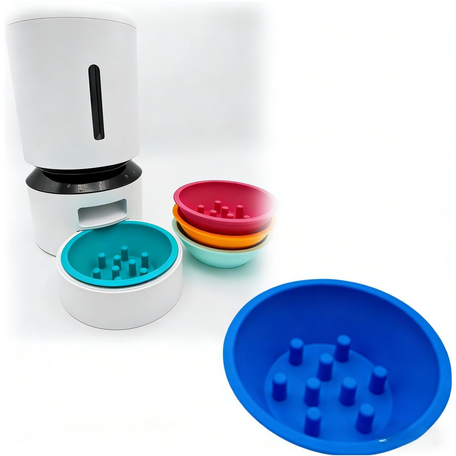 Slow Feed Bowl Insert compatible with PETLIBRO Granary Automatic Feeder – Pet Bowl for Slower Eating and Better Digestion (blue)