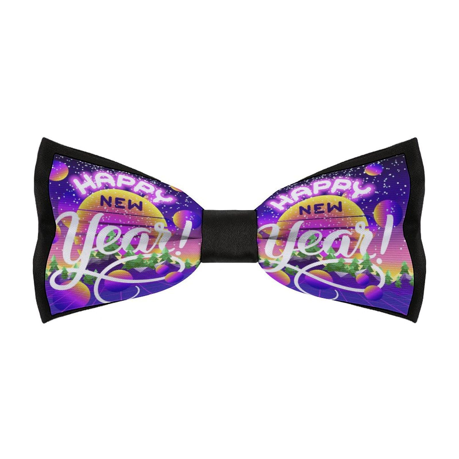 JYYAU Happy New Year 2025 Bow Tie Adjustable Necktie For Men Business Fashion Pre-tied Tie Neckwear Novelty Accessory For Weddings Party Festival