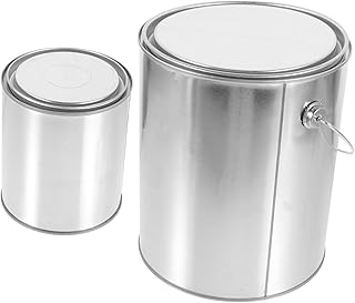 Housoutil 2 Peças Latas De Tinta De Ferro Lata De Pintura Vazia Lata De Tinta Vazia Tambor Balde Vazio Acessório De Pintura Recipiente De Armazenamento De Pitch Suporte De Pitch Pigmento