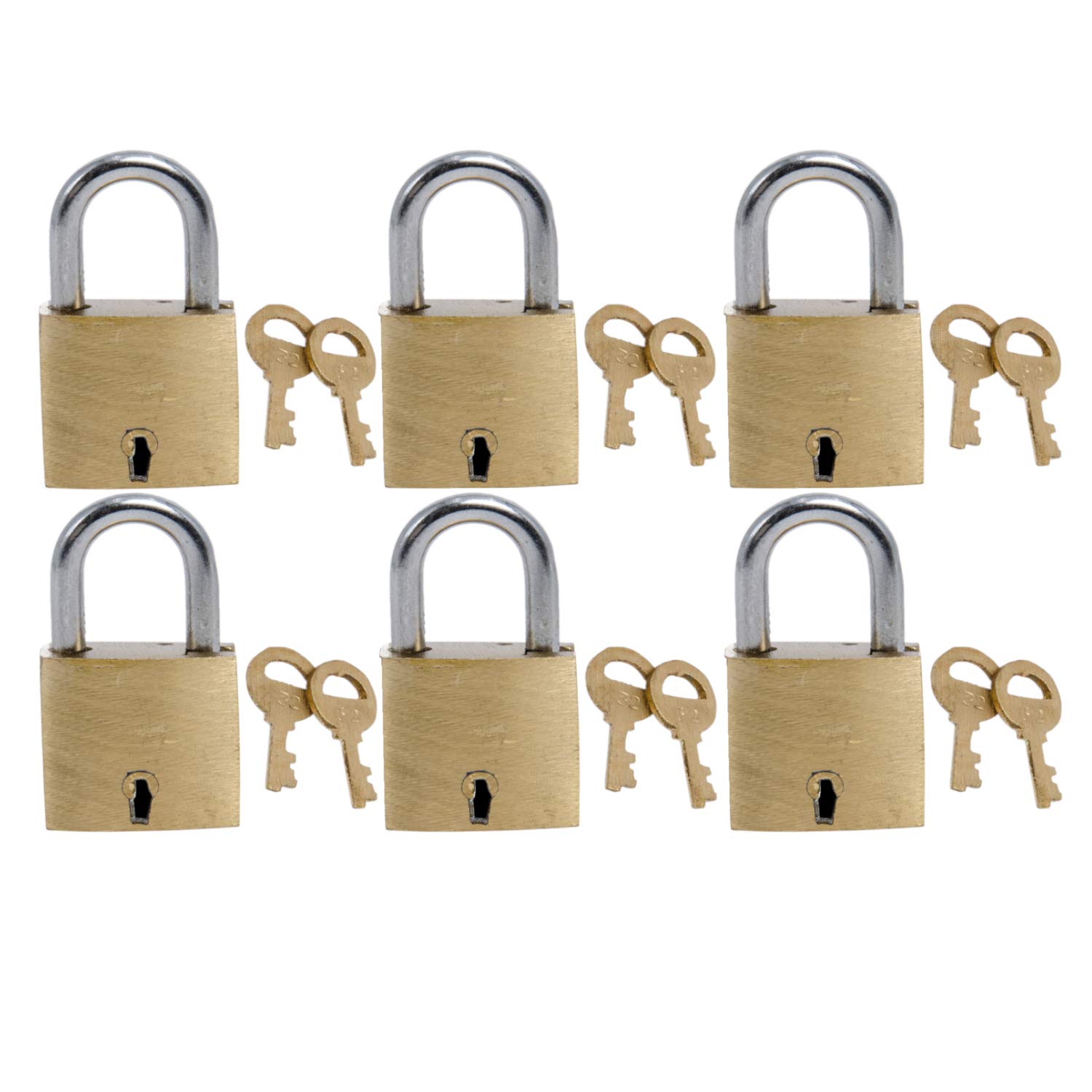 Harrison A-1-0001_PK 6 Brass 3 Levers Padlock with 2 Keys Each (Pack of 6)| Square | Used for Travelling, Iron Grills (B07HKJHSCP) Amazon Price History, Amazon Price Tracker