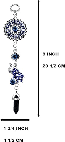 Miniatura 3 de LUCKBOOSTIUM Colgante colgante de elefante con cristal de piedra negra y mandala, signo de buena suerte y bendición, artículos decorativos y