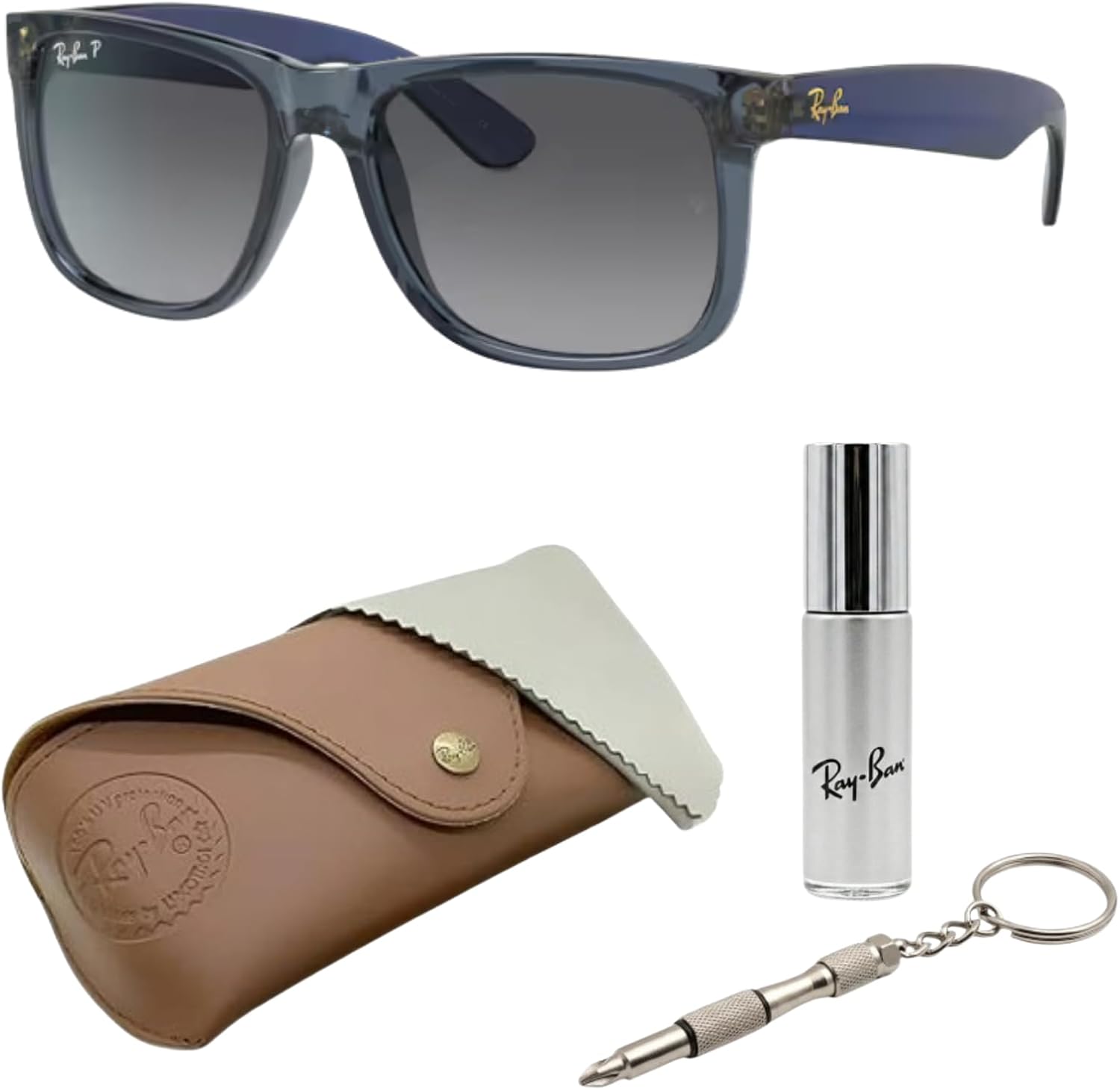 Ray-Ban RB4165 JUSTIN CLASSIC Square Shaped Sunglasses for Men & Women with Official RAYBAN Eyewear Kit