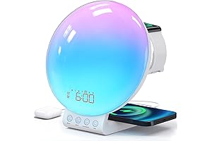 Sunrise Alarm Clock │ Smart Light Sound Machine & Wireless Charger