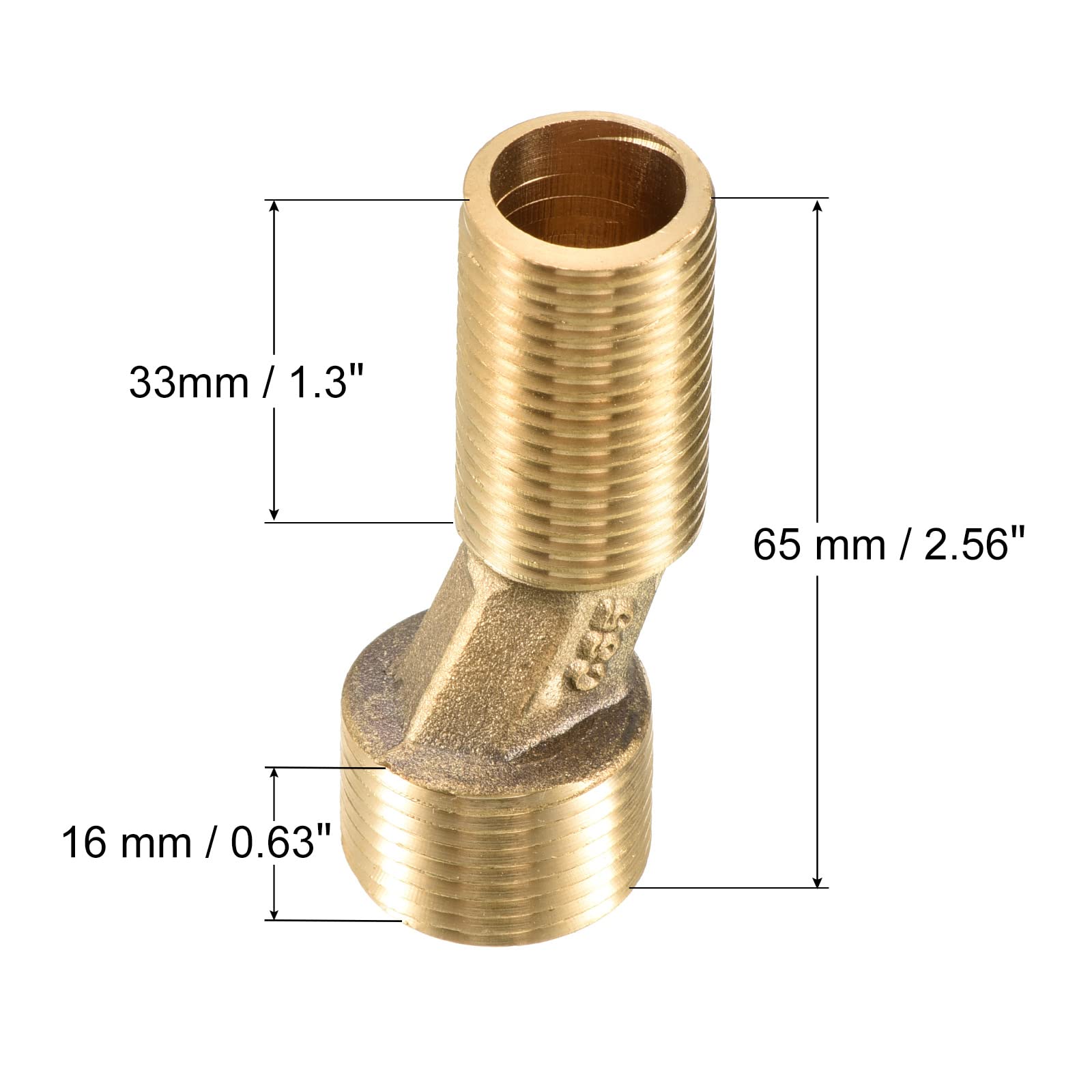 Adattatore Ottone Per Rubinetto Vasca - G1/2 G3/4 Filettatura Maschio 65mm Colore Giallo - Foto 14