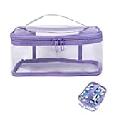 1PC Mahjong Bag PVC MahJongg Tile Storage Bag Holder Case Designed for 1.2x0.9x0.5 Inch American Mahjong Set 166Pcs (Case Only) (Purple)