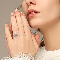 Vista 7 de Fidget Spinner Anxiety Rings for Women: Sterling Silver Lotus Moon Star Sunflower Ring Stress Relieving Calm Ring Jewelry Gifts for Daughter